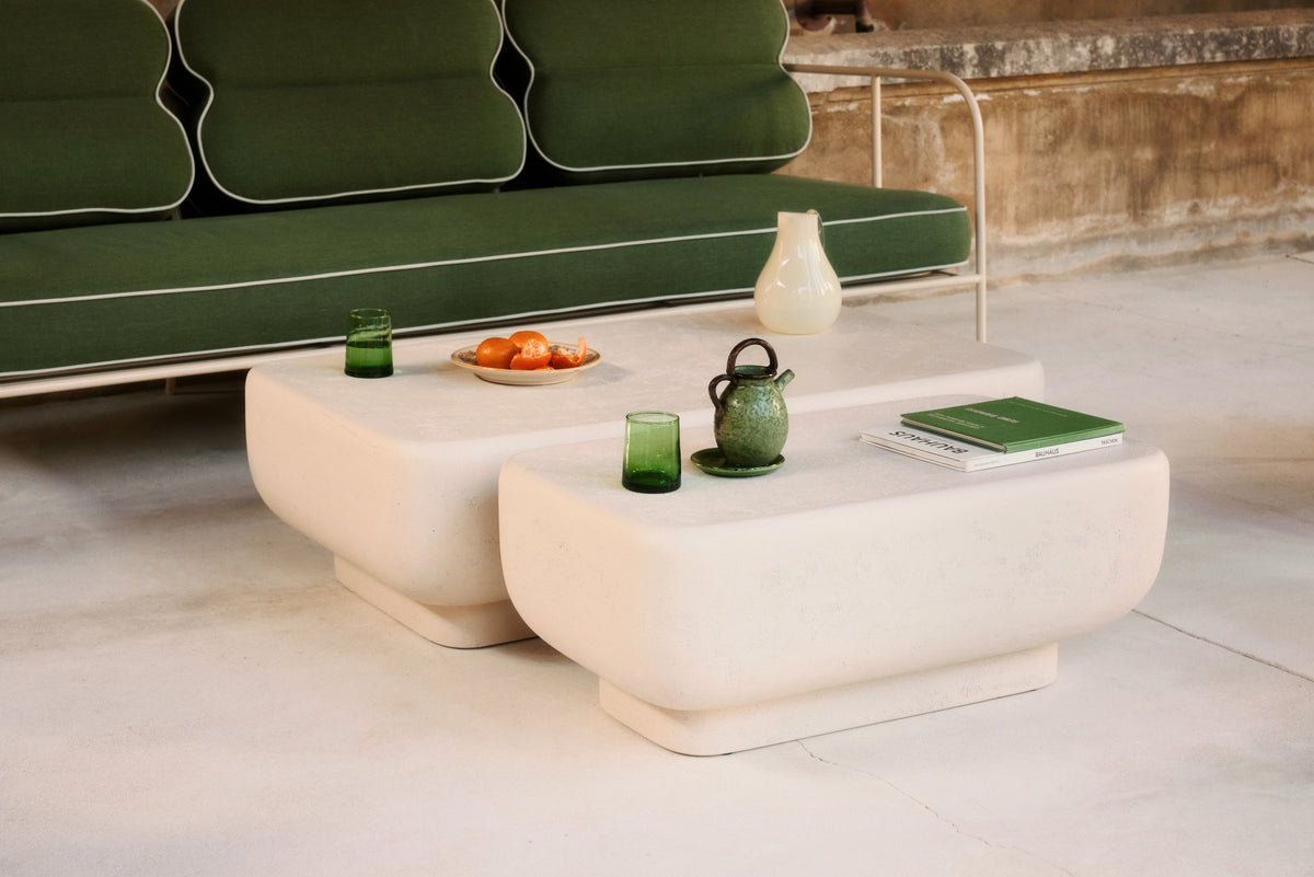 Bundle 2 tables basses de jardin lithos effet ciment - NV GALLERY
