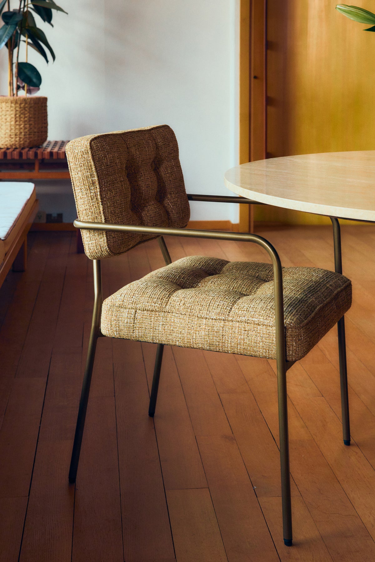 chaise de salle à manger orea tweed marron ristretto