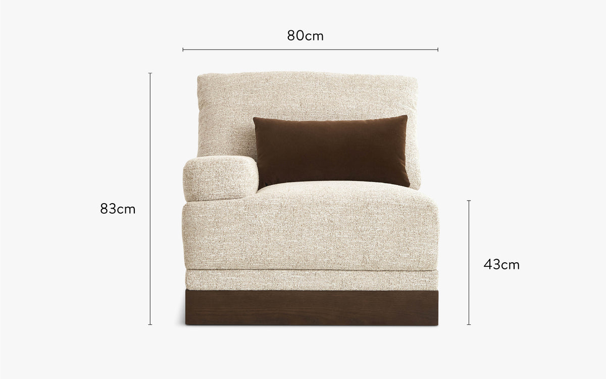 dimensions module fauteuil accoudoir gauche roman NV Gallery