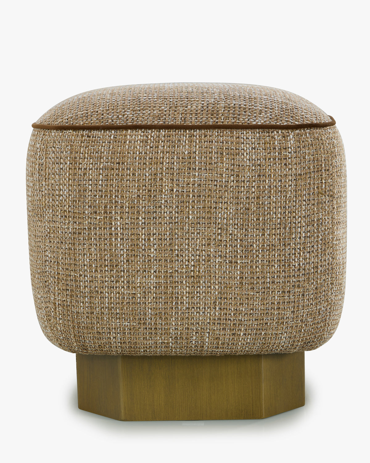 Banc Alyss - tweed taupe sésame et bois bronze brossé - vue de dos