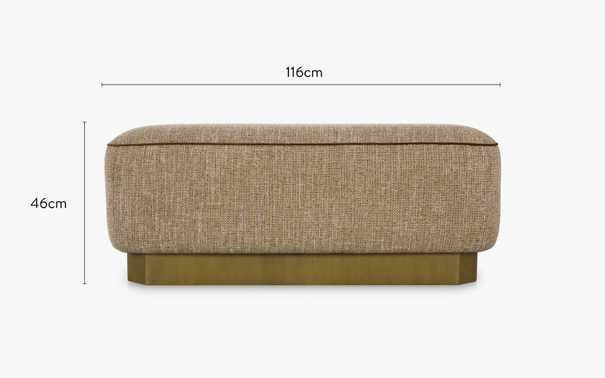dimensions banc alyss tweed taupe sésame - NV Gallery