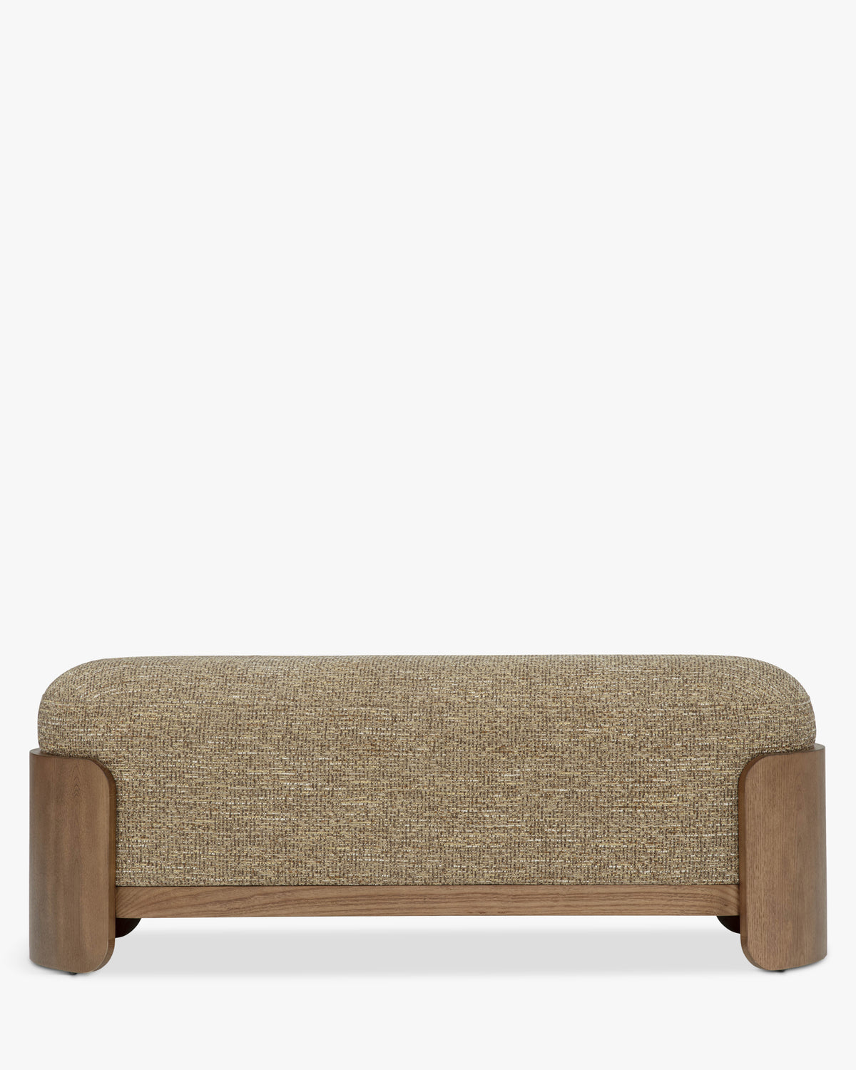 Banc Elipse - NV GALLERY - tweed marron écorce et frêne teinté noyer - vue de face