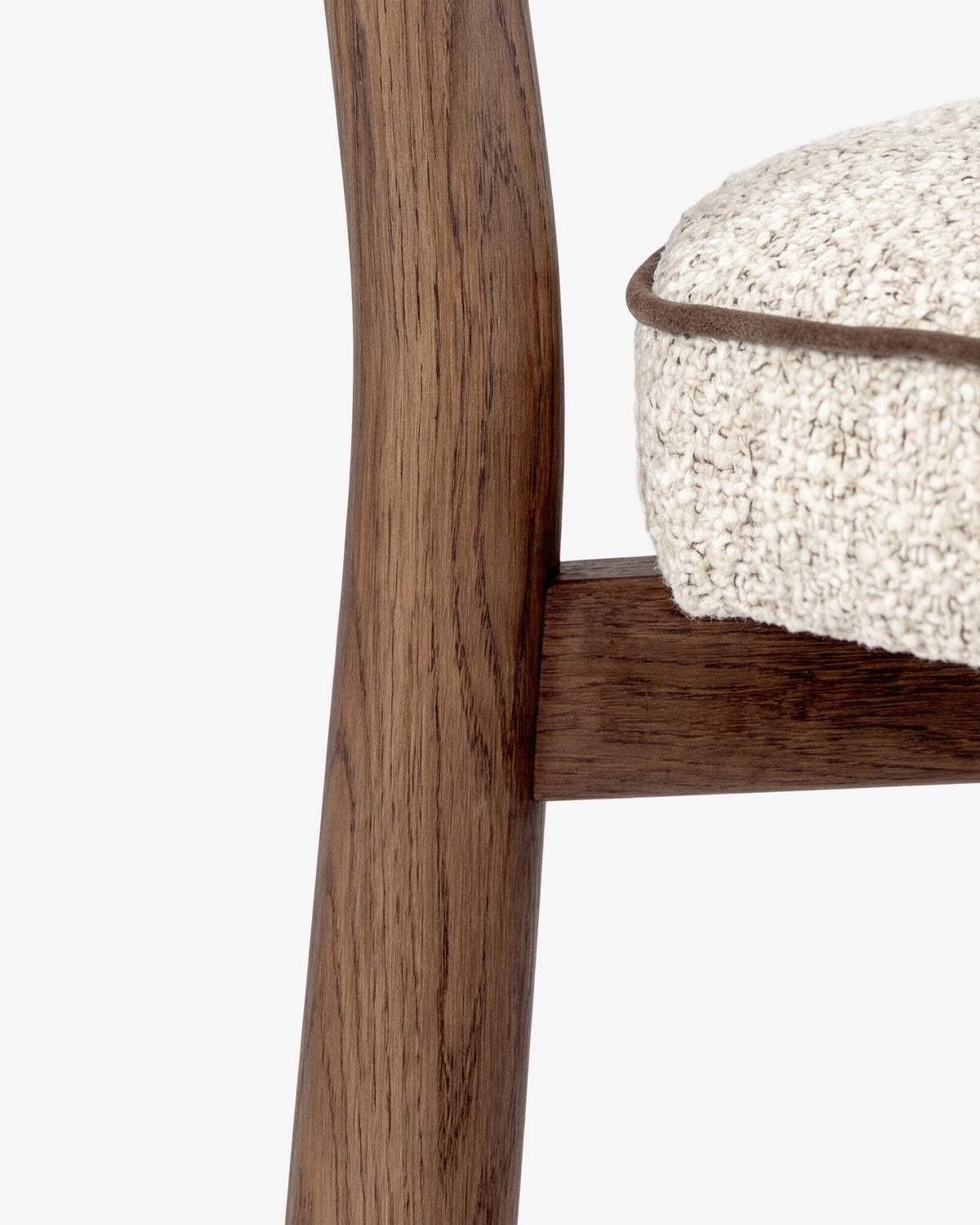 Chaise Anna - tweed écru meringue - dossier et fiche en gros plan