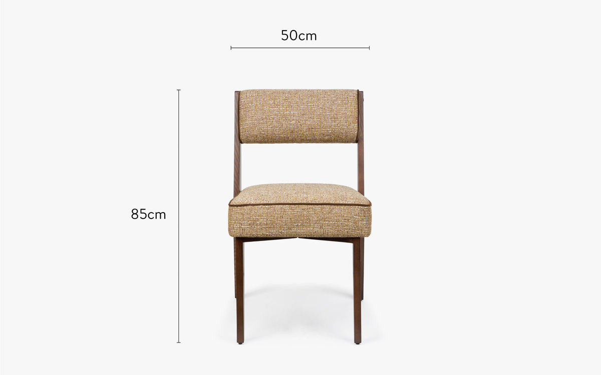 dimensions chaise elva tweed marron ristretto