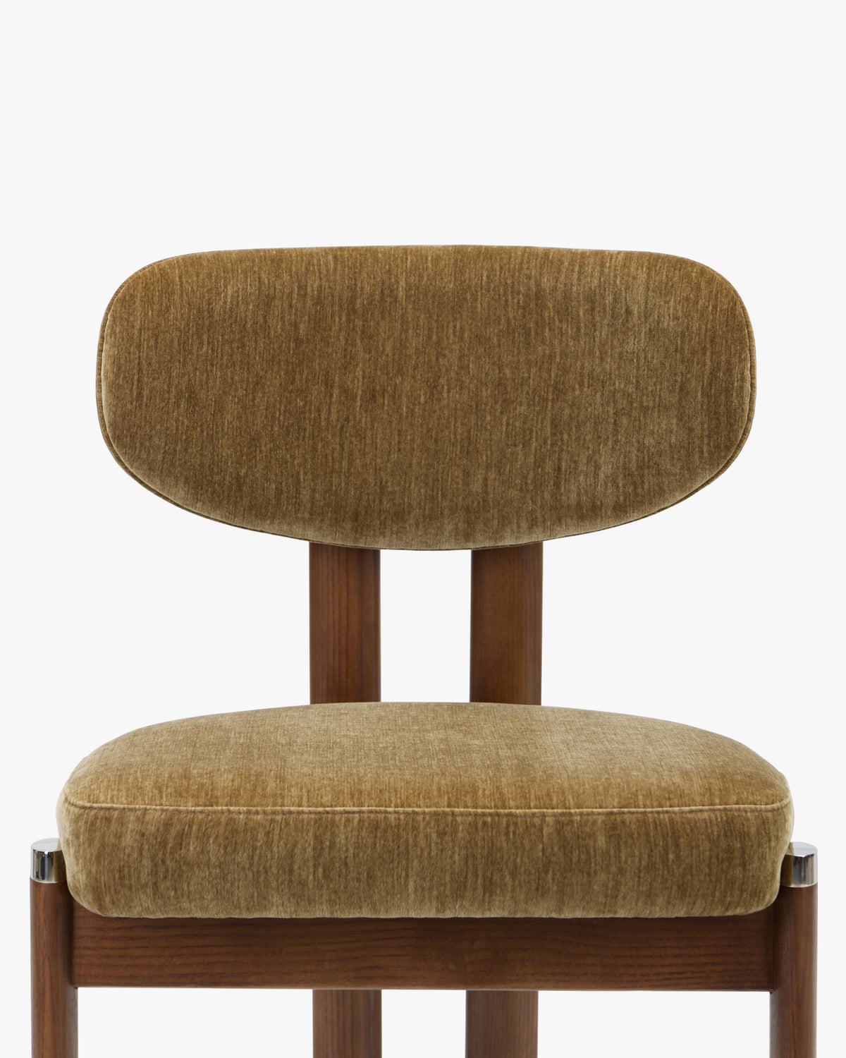chaise de salle à manger FRANCESCA - dossier arrondi et assise galbée en velours vert mousse