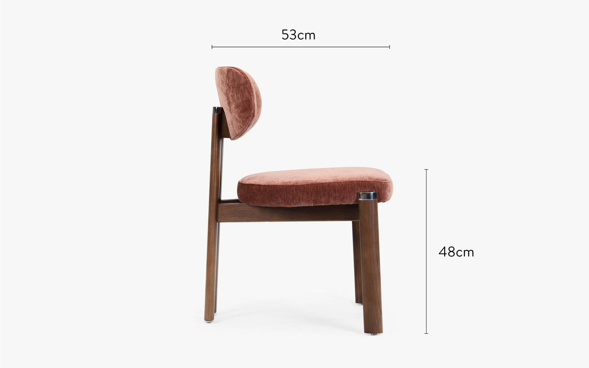dimensions côté chaise de salle à manger francesca Velours chenillé rouge ambré