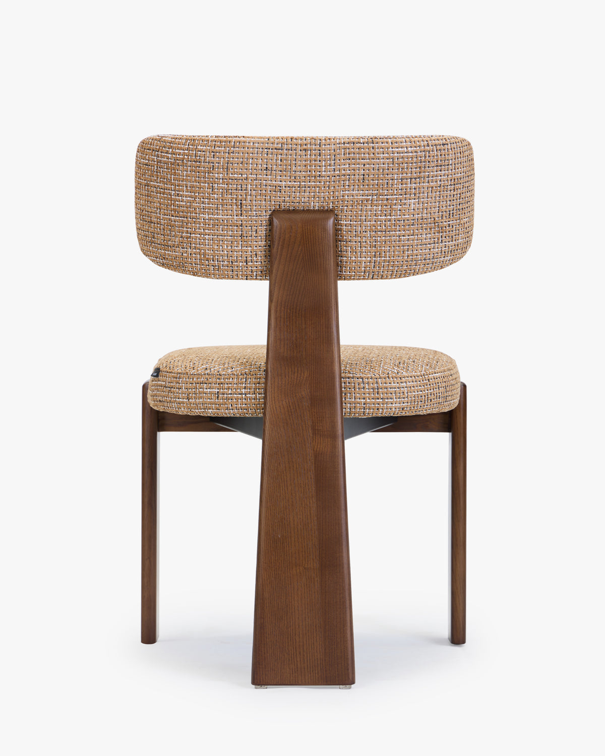 chaise de salle à manger MELIANA - pied arrière évasé en base triangulaire, vue de dos