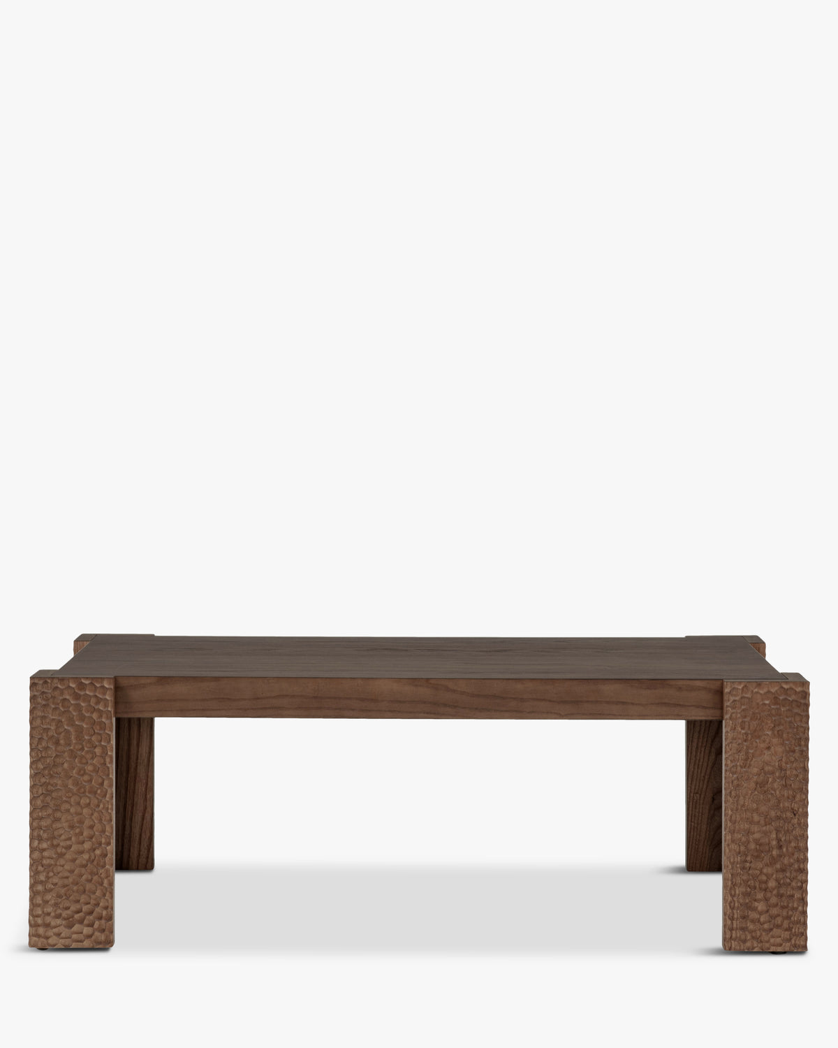 Table basse Maxence - NV GALLERY - bois effet gougé teinté noyer - vue de face