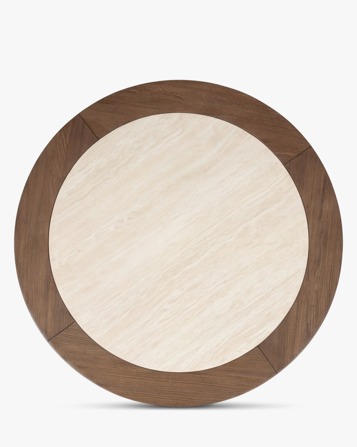 Table basse Saturne - travertin waterproof - plateau vu de dessus