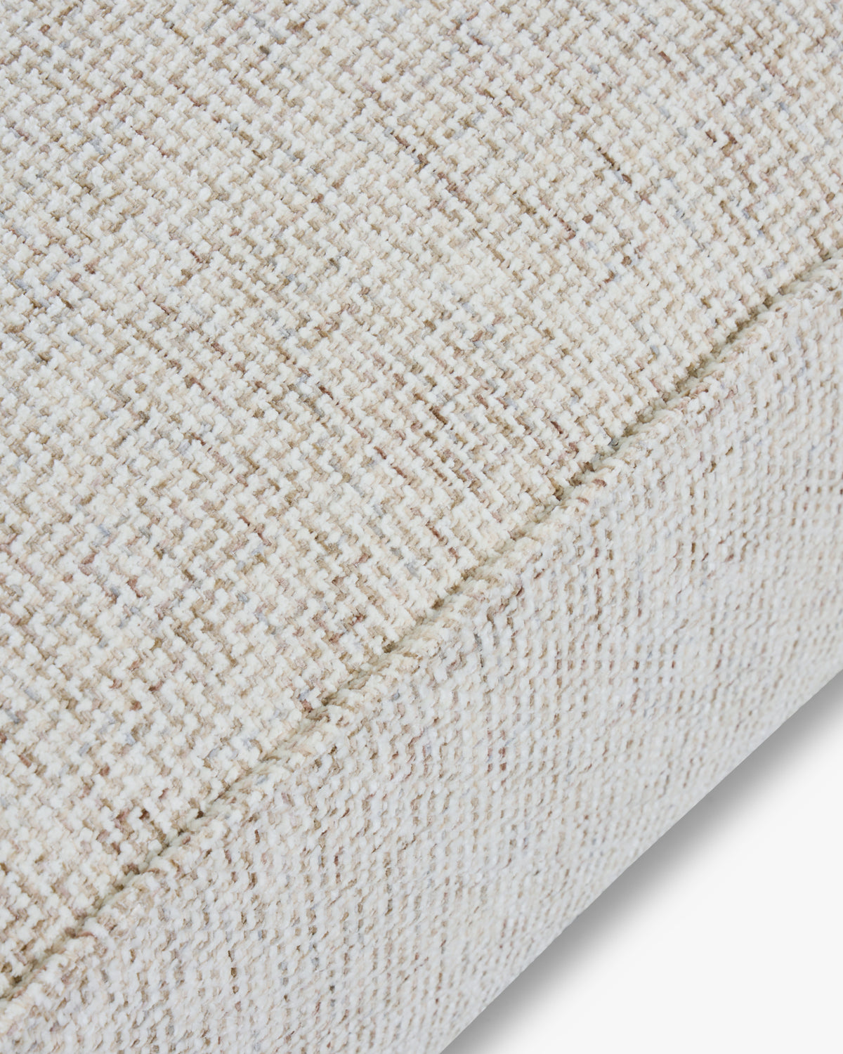 Canapé d'angle gauche Auster - tweed beige moucheté - accoudoir en gros plan