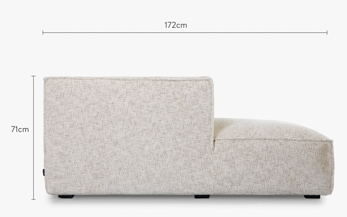 dimensions côté canapé angle gauche auster tweed beige moucheté