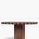 table à manger MODANATA en position allongée - plateau ovale en bois teinté noyer, vue de face