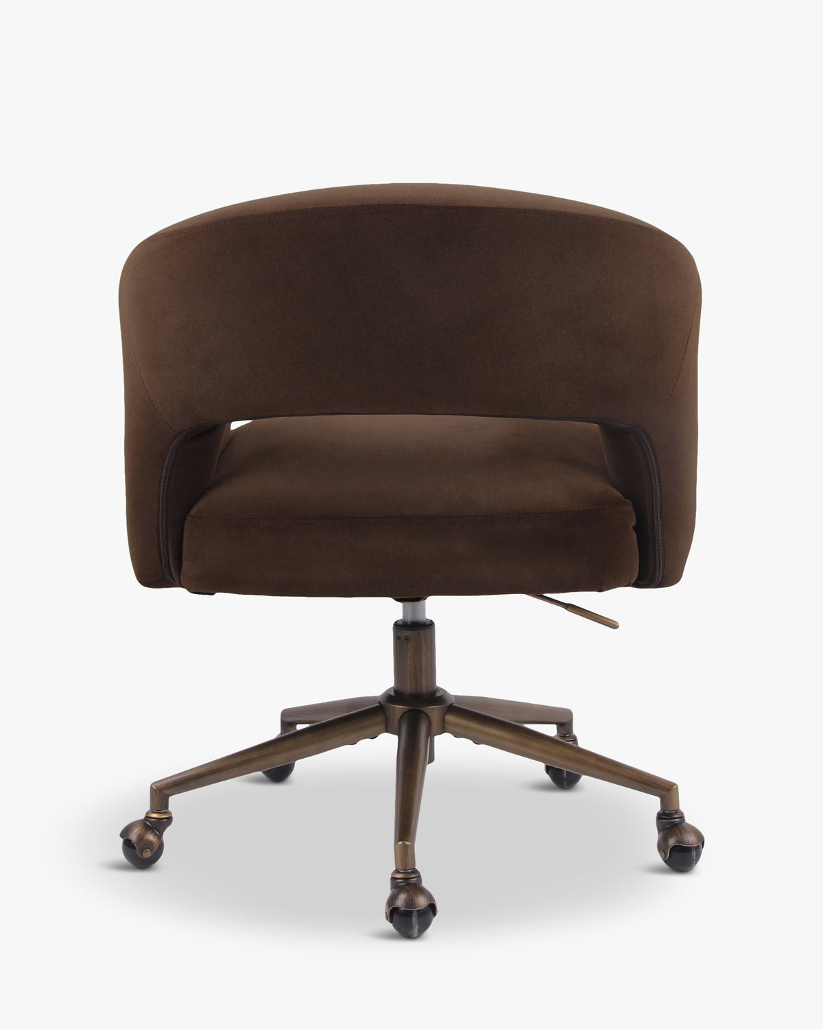 Chaise de bureau Mailen - velours marron intense - vue de dos