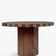 table à manger ronde MODANATA à plateau fixe en bois teinté noyer et pied hexagonal, vue de face