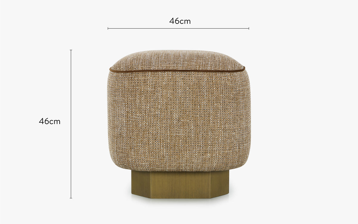 dimensions pouf alyss tweed taupe sésame - NV Gallery