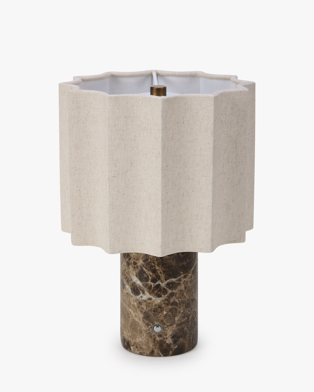 Lampe Bridget - abat-jour lin clair plissé vu de dessus